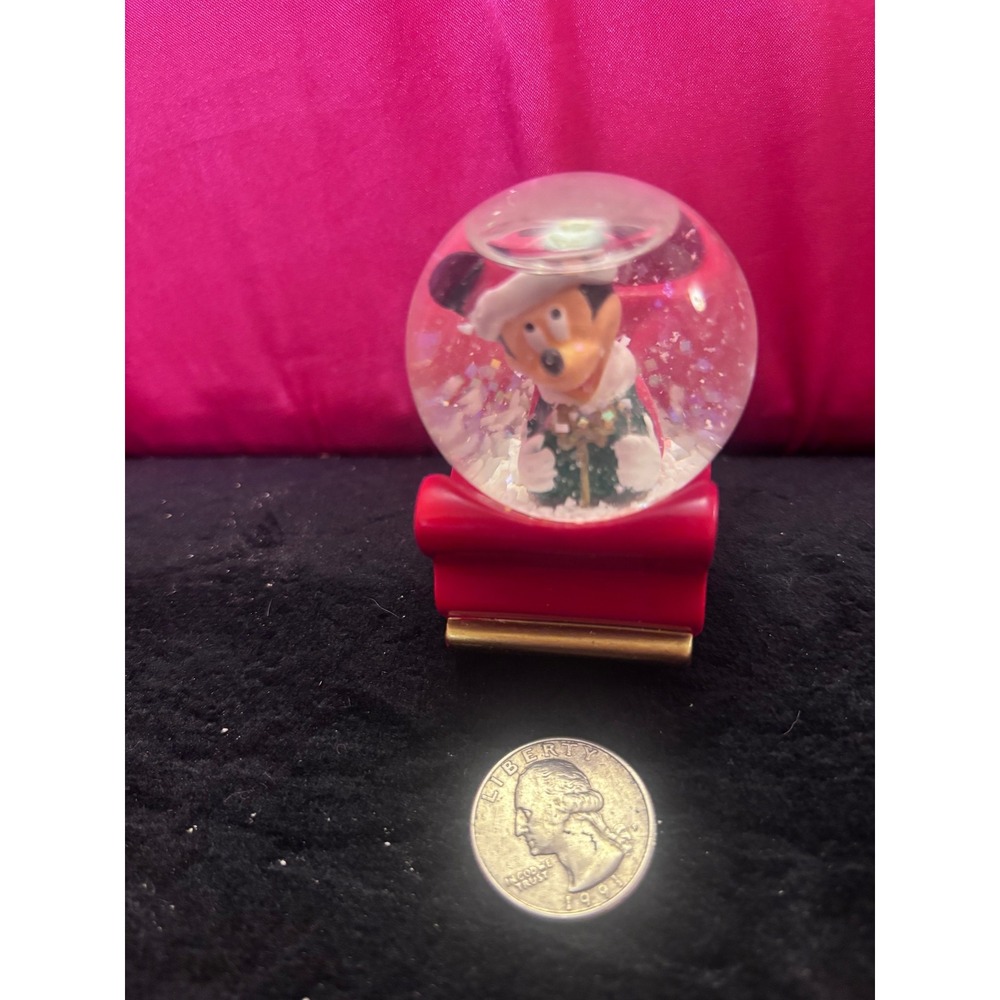 Disney Mickey Mouse 2003 JCPenney Christmas Mini Snow Globe Sleigh Base